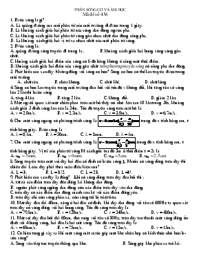 Ôn tập trắc nghiệm lý 12 - Phần sóng cơ và âm học